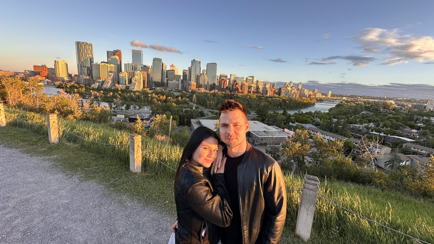 Calgary skyline sunset