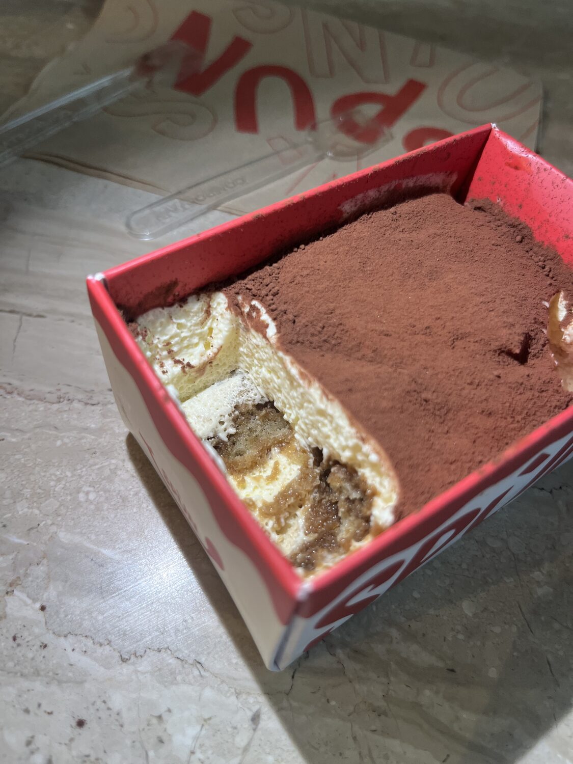 Close view of Tiramisu in Florence