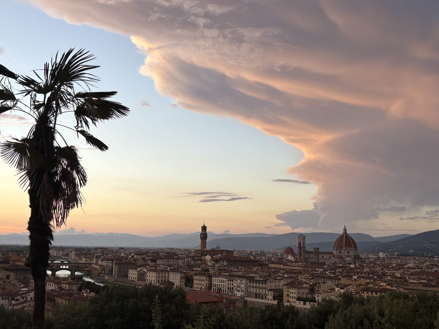 Dramatic clouds above the Florence skyline