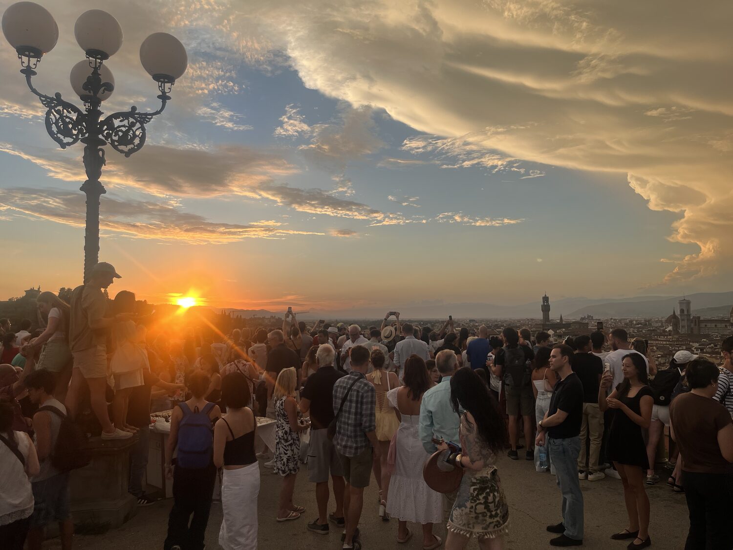 Sunset crowd at Piazzale Michelangelo