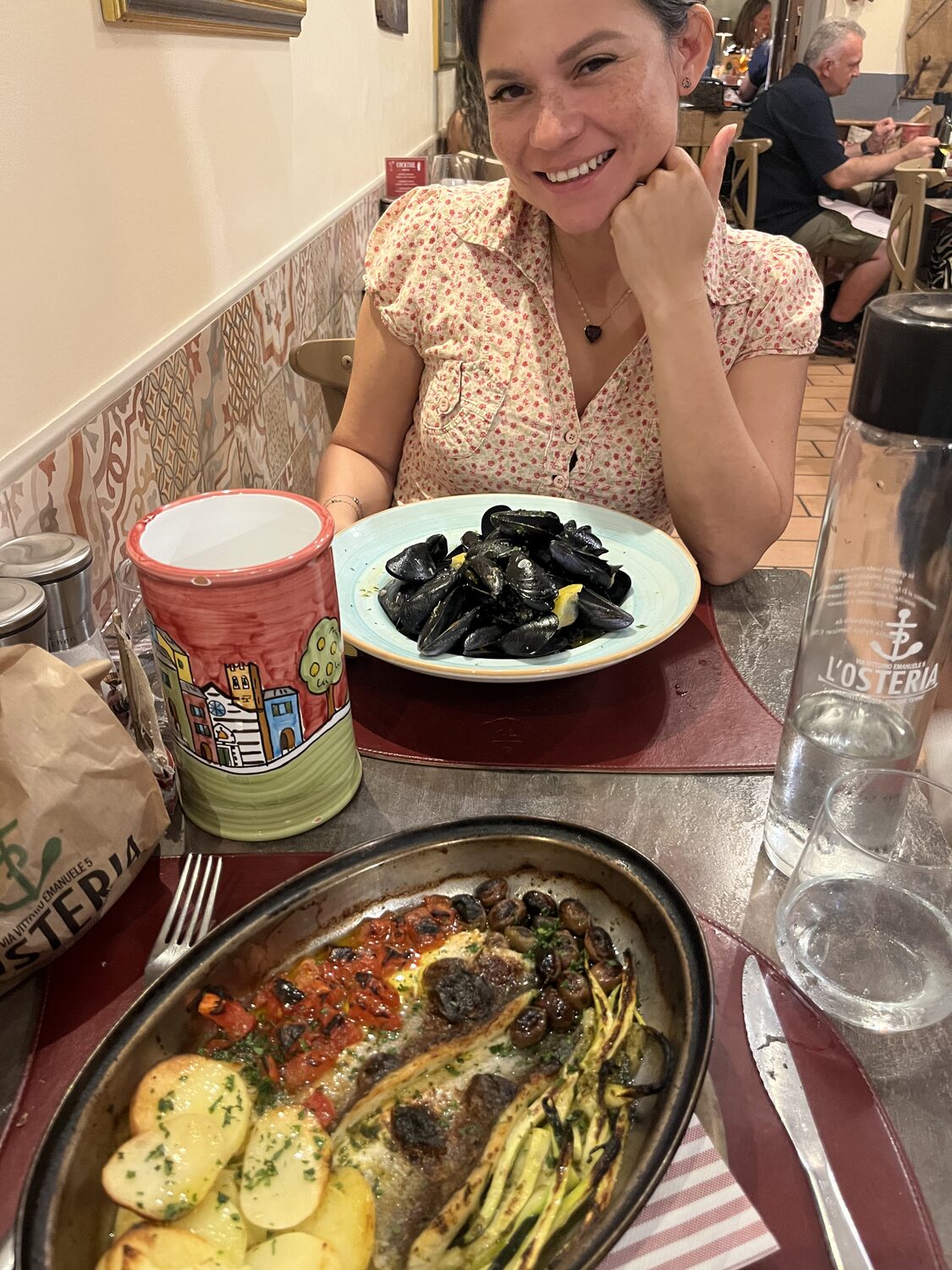 Seafood dinner on our first evening in Monterosso