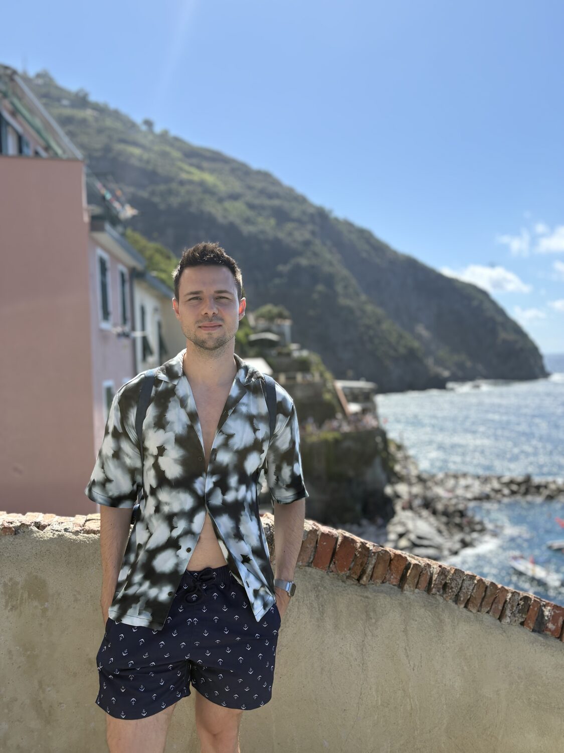 Portrait above the sea in Riomaggiore