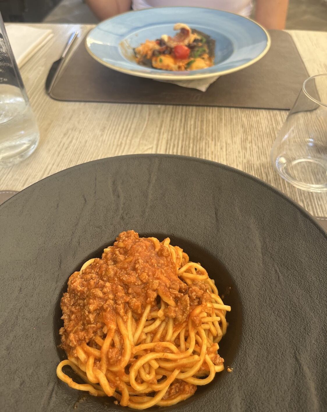 Pasta during lunch in Santa Margherita Ligure