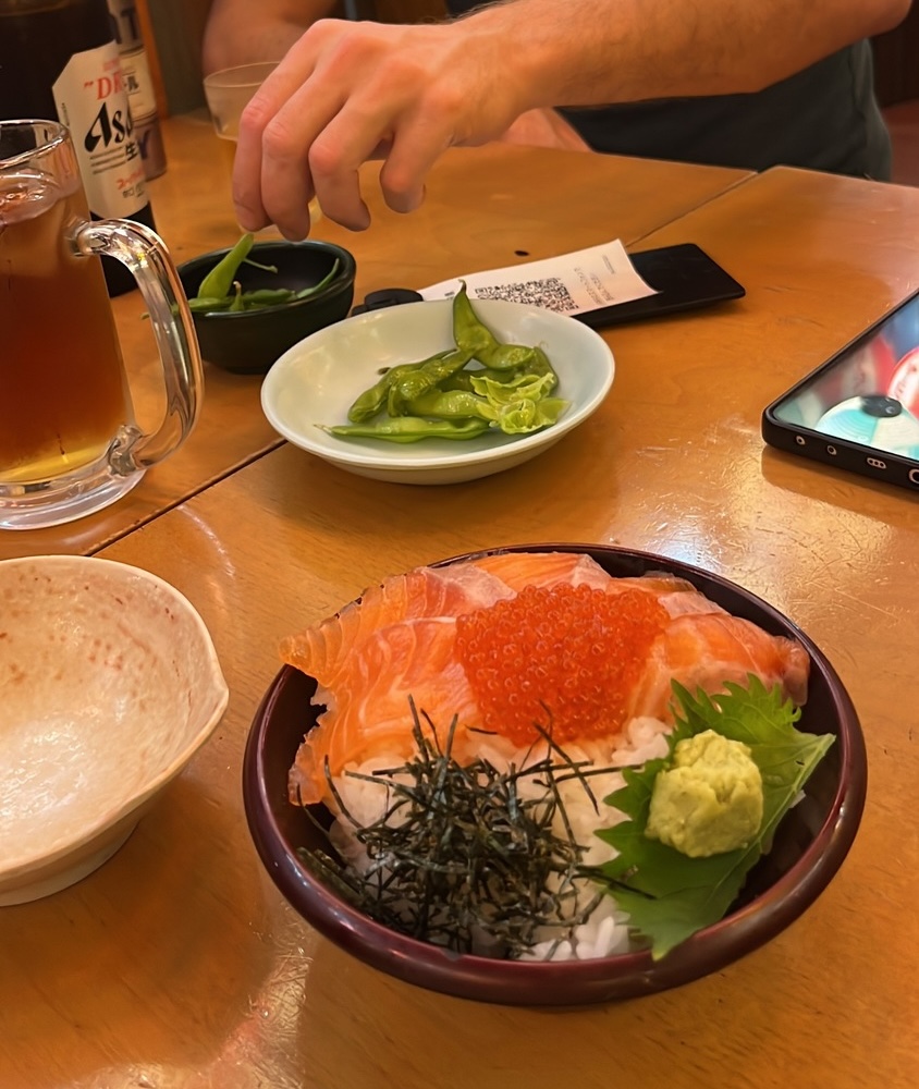 Salmon ikura don at the izakaya
