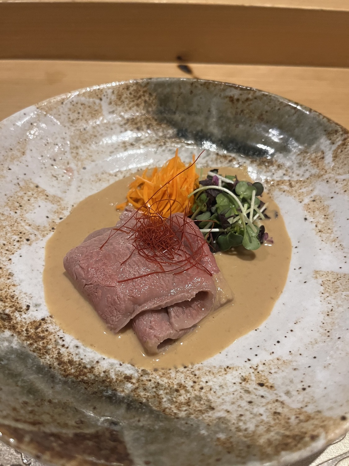 Wagyu shabu with sesame sauce