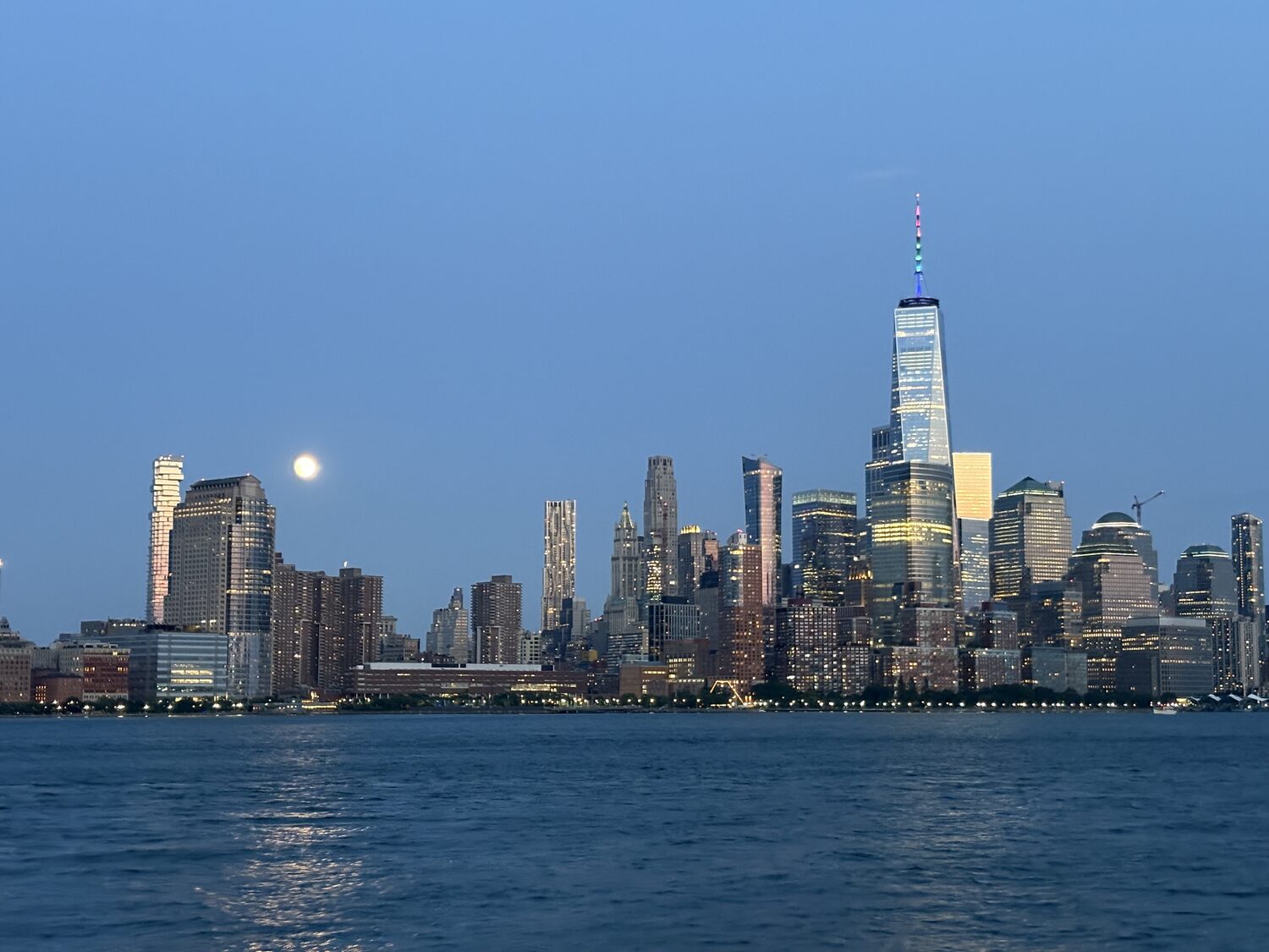 Moon above Lower Manhattan